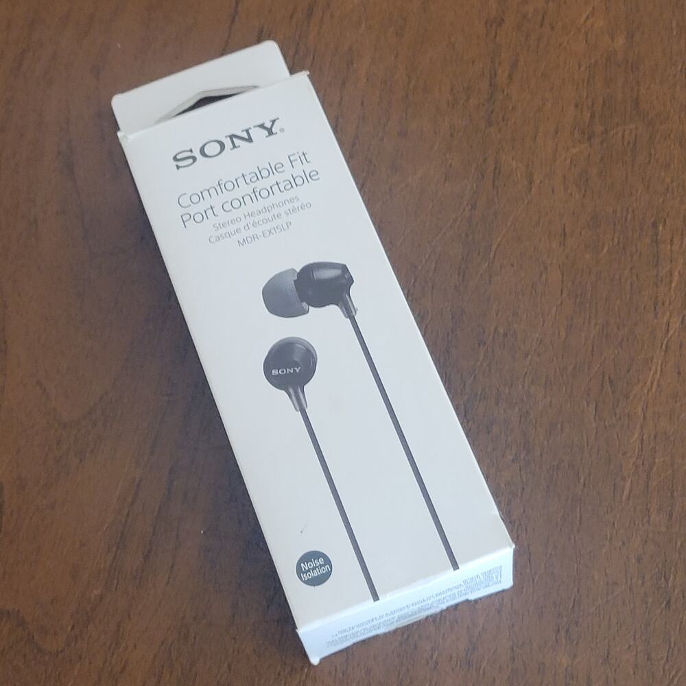 Sony MDR-EX15LP Comfortable FiColor EX Series In-Ear Earbud Headphones Black New